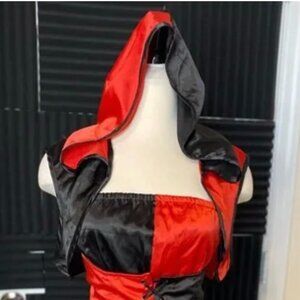 New Harley Quinn Corset Dress & Hood Costume (2 pc), Small